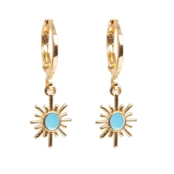 Hot Små hoops, sol, turkis Ørepynt