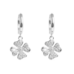 Outlet Små øreringer, firkløver, Sølv Ørepynt