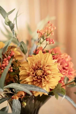 Hot Stilkblomst Dahlia 70 cm oker Kunstige Blomster