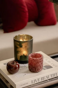 New Telysholder Angel 7 cm rød Lykter|Julelys Og Lysestaker