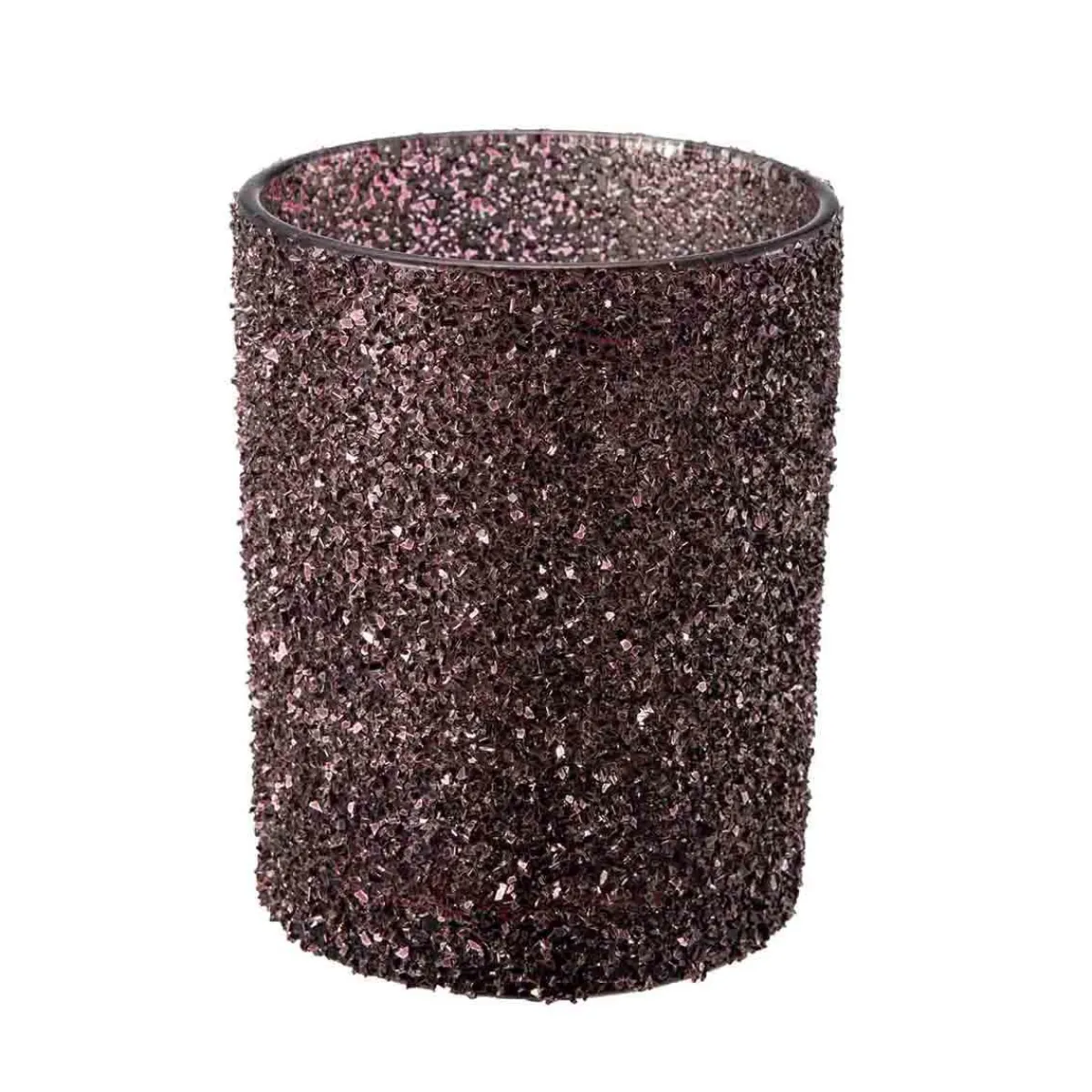 New Telysholder Glitter burgunder 12,5 cm Lykter|Julelys Og Lysestaker