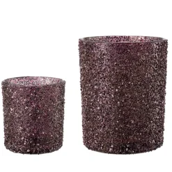 New Telysholder Glitter burgunder 12,5 cm Lykter|Julelys Og Lysestaker