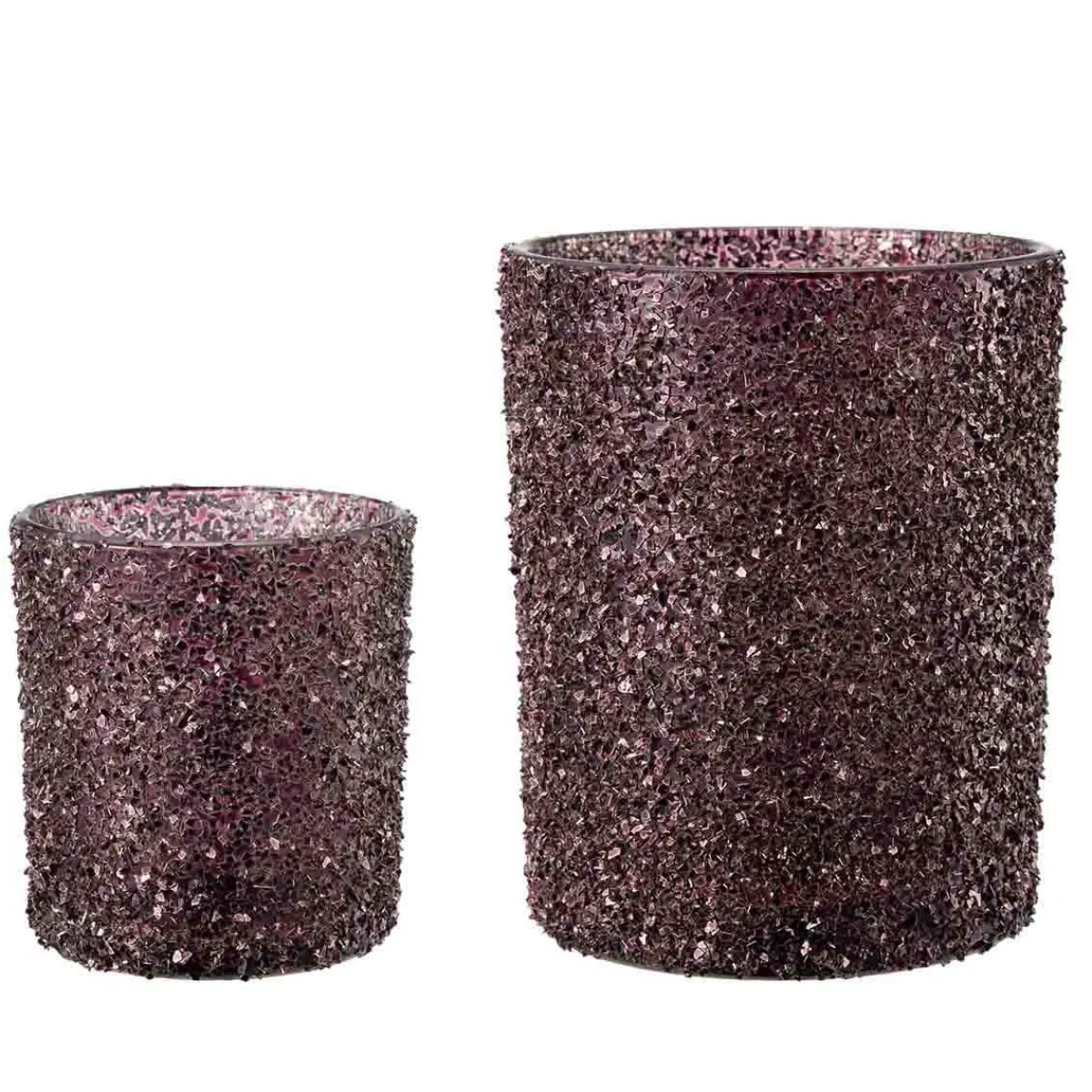 New Telysholder Glitter burgunder 12,5 cm Lykter|Julelys Og Lysestaker