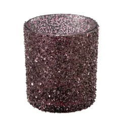 Sale Telysholder Glitter burgunder 8 cm Lykter|Julelys Og Lysestaker